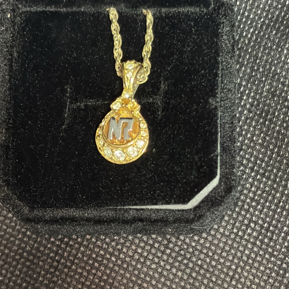 Nina Ricci Gold Necklace with Crystal Accents Gold Plated